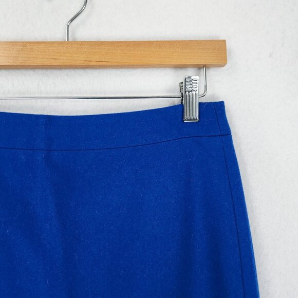 J Crew Skirt Womens 2 Blue Wool Blend Knee Length Pencil Classic Career Casual - Picture 2 of 10